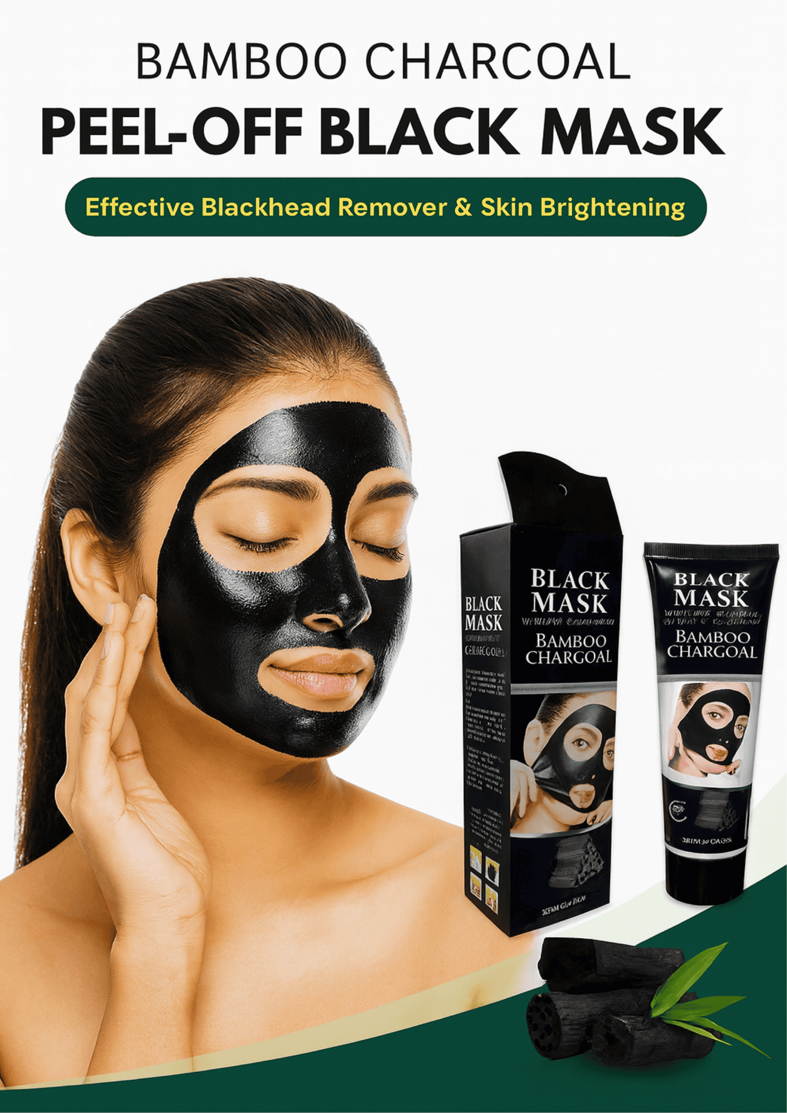 Bamboo Charcoal Peel-Off Black Mask  Effective Blackhead Remover & Deep Cleansing Solution